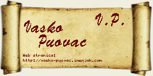 Vasko Puovac vizit kartica